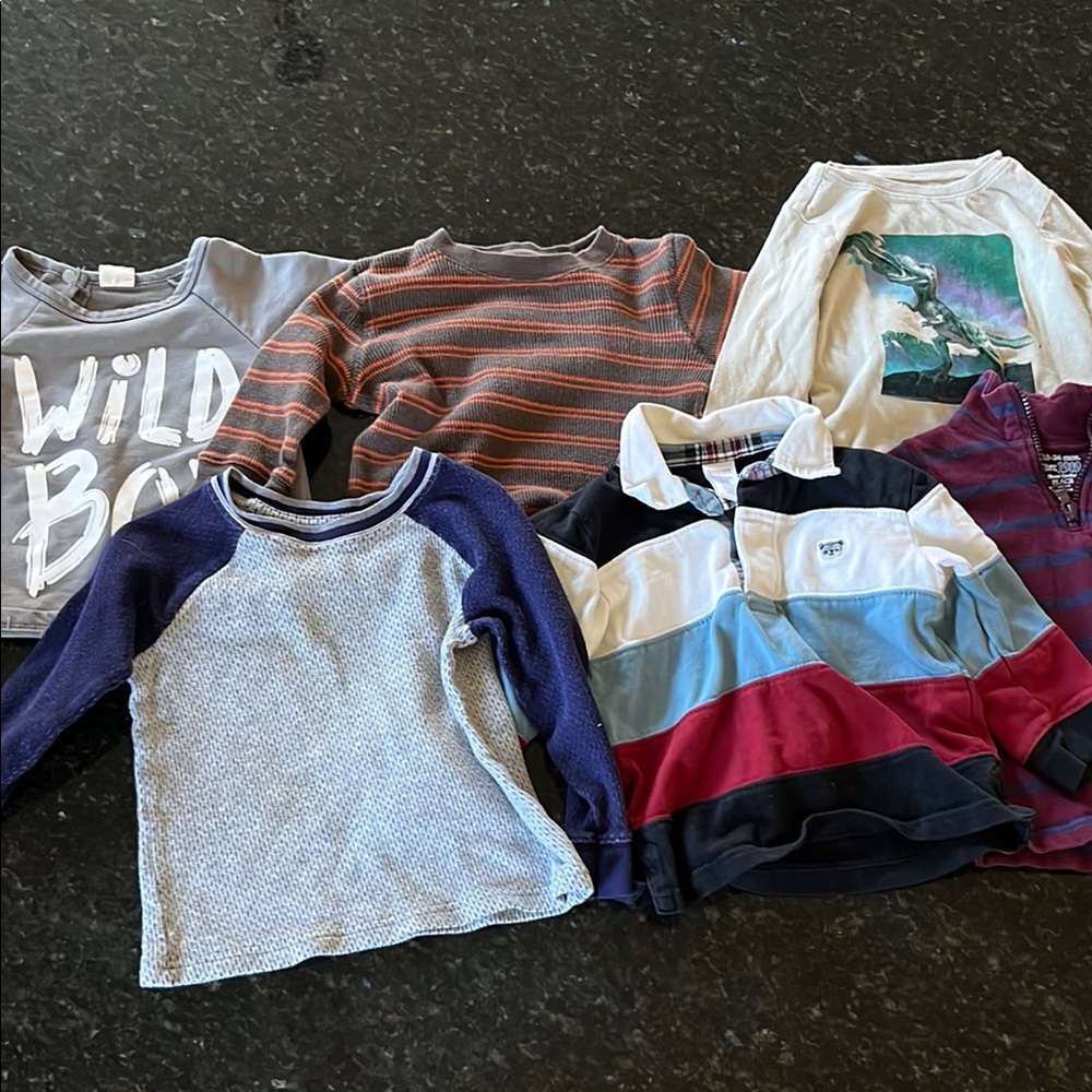 Gray and Blue Long Sleeve Tees Collection